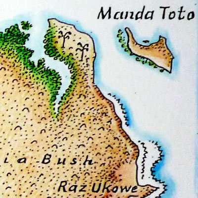 Map of Lamu & Manda Islands (detail)