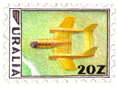 Uralia Aviation Stamps (detail)