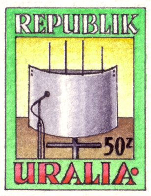 Uralia Musical Instruments Stamps (detail)